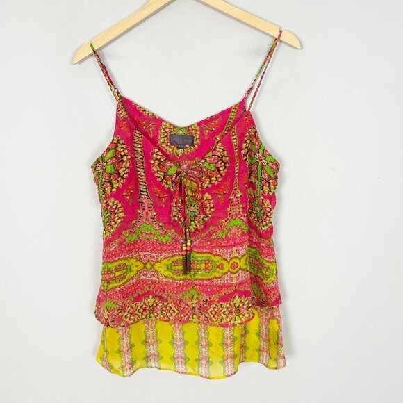 Hale Bob Colorful Silk Camisole Tank Top Layered Cami Size XS Women's - Picture 1 of 4